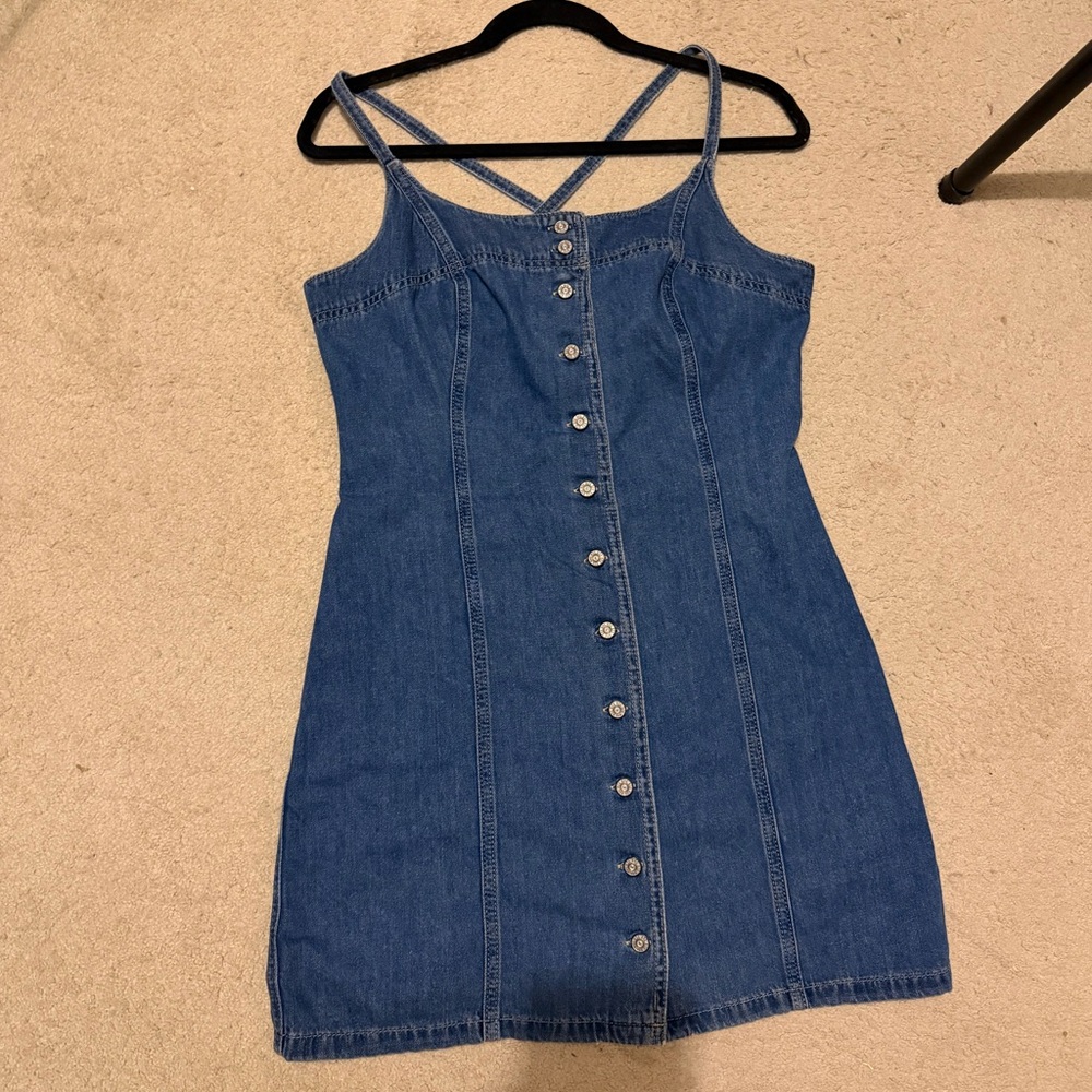 BDG Urban Outfitters Blue Denim Button-Down Dress
